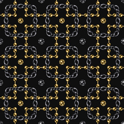 Seamless geometric chain pattern with squares vector