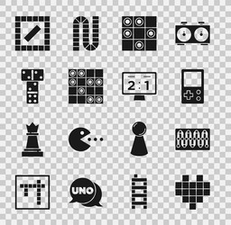 set pixel hearts for game board tetris vector image
