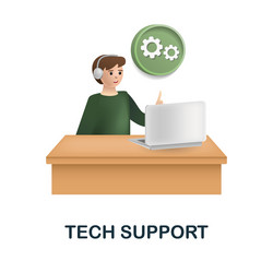Tech support icon 3d from engineering collection vector