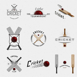 Cricket Badges & Labels - Sport Icons Vector Image