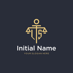 Ls initial monogram logo with scale and pillar vector