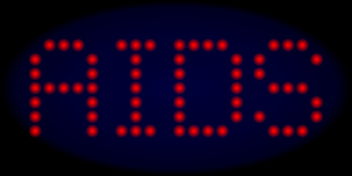 aids led style message with glowing dots vector image