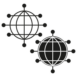 globe with grid geometric mesh structure planet vector image