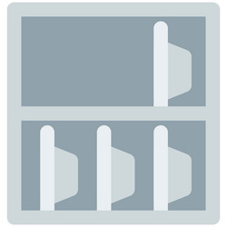 Multi-rack shelf for keeping plates organized Vector Image