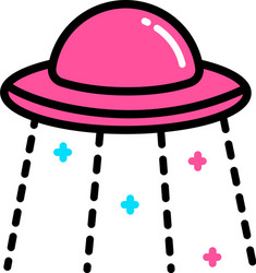 Ufo outline icon set Royalty Free Vector Image