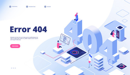 404 Error Isometric - Lost Connection vector image