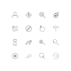 maps and navigation linear thin icons set vector image