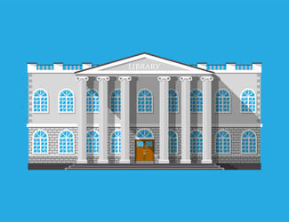 library building book house isolated on blue vector