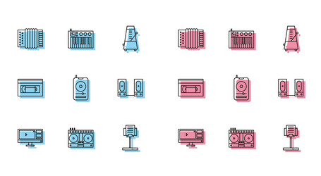 set line video recorder or editor software vector image