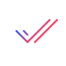 two checkmarks pixel perfect gradient linear ui vector