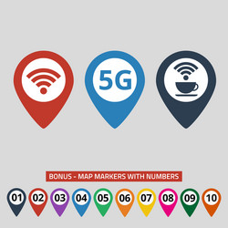 wifi connection map pointers on grey background vector image