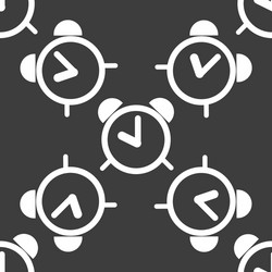 alarm clock web icon flat design seamless pattern vector image
