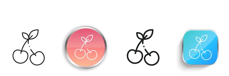 cherries icon thin linear regular and button vector image
