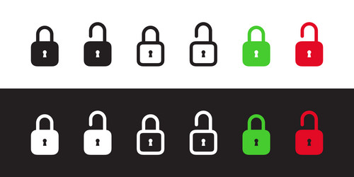 Lock and Padlock Icons - Secure Access vector image