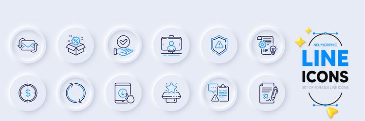 attention scroll down and approved checkbox line vector image