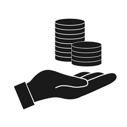 Money in hand icon vector