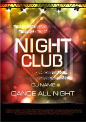 neon sign night club disco party poster vector