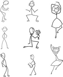 stick figures vector