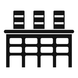 three computer servers standing on a server rack vector image