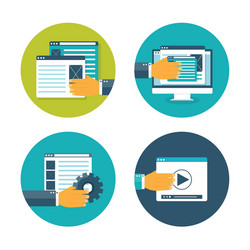 web pages flat computing vector image