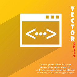 Code icon symbol flat modern web design with long vector