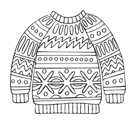 Sweater Coloring Page Vector Images (over 310)