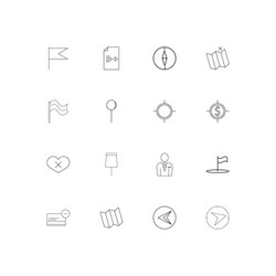 maps and navigation linear thin icons set vector image