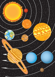 nine planets vector