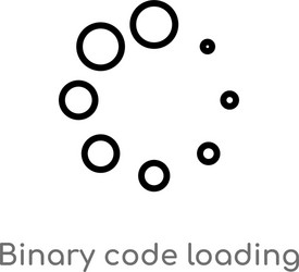 outline binary code loading icon isolated black vector image