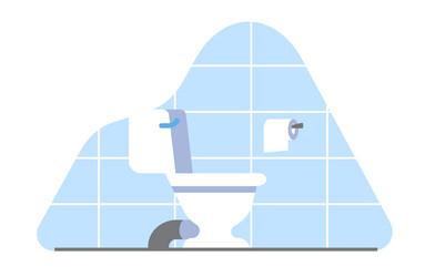 Toilet with roll of hygiene paper bathroom vector