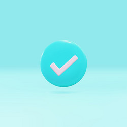 bright round check mark button app icon vector image