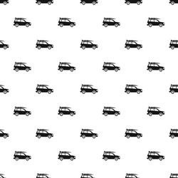 car with surfboard pattern simple style vector