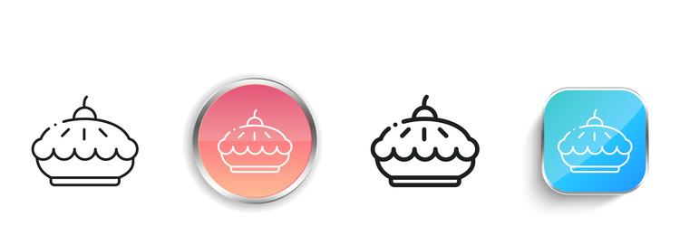 cherry pie icon thin linear regular and button vector image