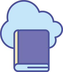cloud computing and ebook line fill style icon vector image
