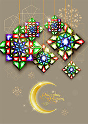 Ramadan kareem abstract girih flower encrusted vector