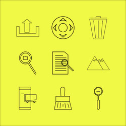 web linear icon set simple outline icons vector image