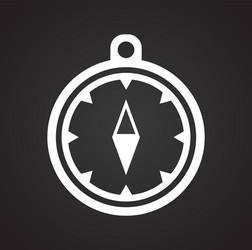 Compass icon on background for graphic and web vector