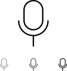 mic microphone basic ui bold and thin black line vector image