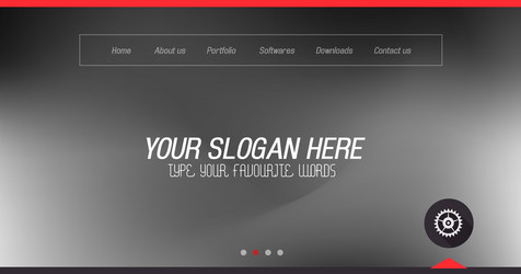 Minimal website home page design with slider vector