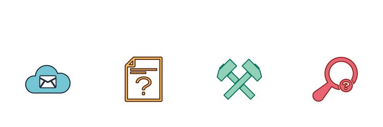 Set cloud mail server unknown document two vector