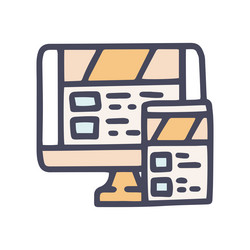 adaptive web design color doodle simple vector image