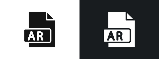 ar file document icon linear graphics set in black vector image
