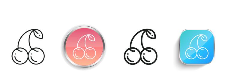cherry icon thin linear regular and button style vector image