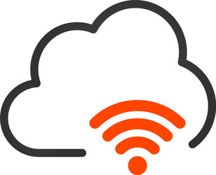 Cloud wifi icon on white background to use in web vector