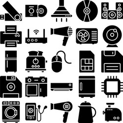 Electronics and devices isolated icons set vector