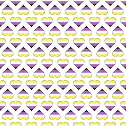 glossy non-binary heart shape seamless pattern vector