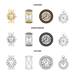 Isolated object of clock and time logo set vector