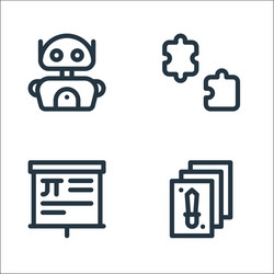nerd line icons linear set quality vector image