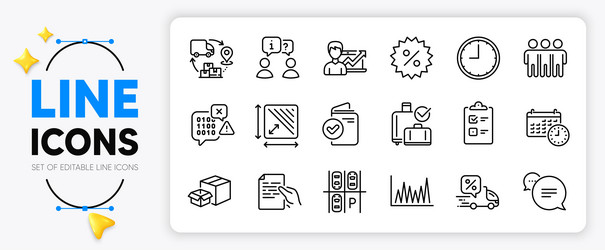 binary code success business and calendar line vector image