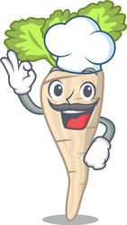 chef parsnip isolated on the cartoon style vector image